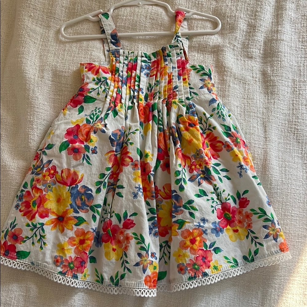 Red and Orange Smocked Tie Front Sundress